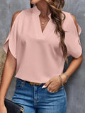 Women's Cold Shoulder Blouse Fashion Designer Tops S-2XL T-Shirts-Women's Tops Fashion Designer T-Shirts / Blouses-Pink-Women&#x27;s fashion designer plus size clothes