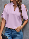 Women's Cold Shoulder Blouse Fashion Designer Tops S-2XL T-Shirts-Women's Tops Fashion Designer T-Shirts / Blouses-Light Purple-Women&#x27;s fashion designer plus size clothes