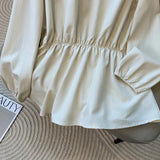 Women's Collar 1-4XL Fashion Designer Shirt Blouse Long-Sleeve Tops (Plus Size)