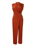 Women's Collar Wrapped Designer Fashion 1-3XL Jumpsuits (Plus Size)