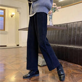 Women's Corduroy Vintage Fashion Designer Straight Pants