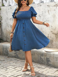Women's Denim 1-5XL Fashion Designer Corset Short Dresses (Plus Size)-Women's Fashion Designer Plus Size Dresses-International Women's Clothing