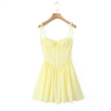 Women's Corset Fashion Designer Embroidered Mini S-L Dresses (Short)-Women's Fashion Designer Dresses-Yellow-Women&#x27;s fashion designer plus size clothes