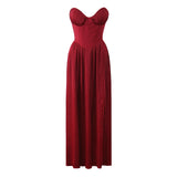 Women's Corset Fashion Designer Pleated Dresses (Long)-Women's Fashion Designer Dresses