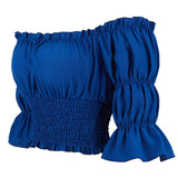 Women's Corset Off Shoulder L-S Blouse Tops Fashion Designer T-Shirts