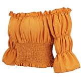 Women's Corset Off Shoulder L-S Blouse Tops Fashion Designer T-Shirts