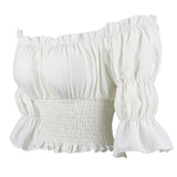 Women's Corset Off Shoulder L-S Blouse Tops Fashion Designer T-Shirts