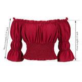 Women's Corset Off Shoulder L-S Blouse Tops Fashion Designer T-Shirts