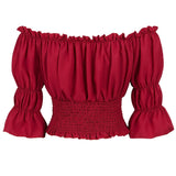 Women's Corset Off Shoulder L-S Blouse Tops Fashion Designer T-Shirts