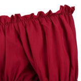 Women's Corset Off Shoulder L-S Blouse Tops Fashion Designer T-Shirts