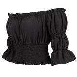 Women's Corset Off Shoulder L-S Blouse Tops Fashion Designer T-Shirts