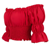 Women's Corset Off Shoulder L-S Blouse Tops Fashion Designer T-Shirts