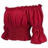 Women's Corset Off Shoulder L-S Blouse Tops Fashion Designer T-Shirts