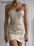 Women's Corset PU Leather Bodycon Fashion Designer Dresses (Short)-Women's Fashion Designer Dresses