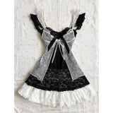 Women's Corset Ruffle Fashion Designer Lace Layered S-L Dresses (Short)