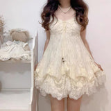 Women's Corset Ruffle Fashion Designer Lace Layered S-L Dresses (Short)