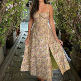 Women's Corset Tied Back Split Fashion Designer S-XL Dresses (Midi)