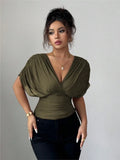 Women's Corset Tops Fashion Designer S-XL Deep V-neck Blouse T-Shirts-Women's Tops Fashion Designer T-Shirts / Blouses-International Women's Clothing