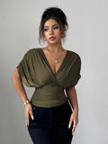 Women's Corset Tops Fashion Designer S-XL Deep V-neck Blouse T-Shirts-Women's Tops Fashion Designer T-Shirts / Blouses-International Women's Clothing