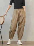 Women's Cotton Capri Fashion Designer Cargo High Waist Pants