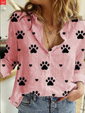 Women's Cotton Fashion 5XL Designer Shirt Linen Long-Sleeve Tops (Plus Size)-Women's Fashion Designer Plus Size Long-Sleeve Tops