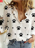 Women's Cotton Fashion Designer Shirt 5XL Linen Long-Sleeve Tops (Plus Size)-Women's Fashion Designer Plus Size Long-Sleeve Tops-International Women's Clothing