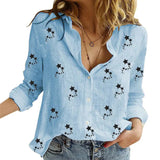 Women's Cotton Fashion Designer Shirt 5XL Linen Long-Sleeve Tops (Plus Size)-Women's Fashion Designer Plus Size Long-Sleeve Tops-International Women's Clothing