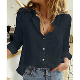 Women's Cotton Fashion Designer Shirt 5XL Linen Long-Sleeve Tops (Plus Size)-Women's Fashion Designer Plus Size Long-Sleeve Tops-International Women's Clothing