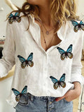 Women's Cotton Fashion Designer Shirt 5XL Linen Long-Sleeve Tops (Plus Size)-Women's Fashion Designer Plus Size Long-Sleeve Tops