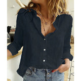 Women's Cotton Fashion Designer Shirt 5XL Linen Long-Sleeve Tops (Plus Size)-Women's Fashion Designer Plus Size Long-Sleeve Tops