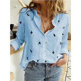 Women's Cotton Fashion Designer Shirt Linen Long-Sleeve Tops (Plus Size)