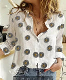 Women's Cotton Fashion Designer Shirt Linen Long-Sleeve Tops (Plus Size)