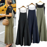 Women's Cotton Linen 2-5XL Fashion Designer Jumpsuits (Plus Size)