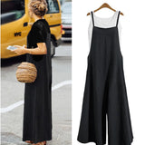 Women's Cotton Linen 2-5XL Fashion Designer Jumpsuits (Plus Size)