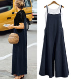 Women's Cotton Linen 2-5XL Fashion Designer Jumpsuits (Plus Size)