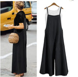 Women's Cotton Linen 2-5XL Fashion Designer Jumpsuits (Plus Size)