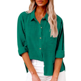 Women's Cotton Linen 3-5XL Shirt Fashion Designer Long-Sleeve Tops (Plus Size)