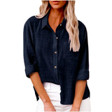 Women's Cotton Linen 3-5XL Shirt Fashion Designer Long-Sleeve Tops (Plus Size)
