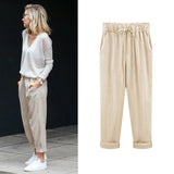 Women's Cotton Linen Fashion Designer M-8XL Pants (Plus Size)