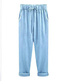 Women's Cotton Linen Fashion Designer M-8XL Pants (Plus Size)
