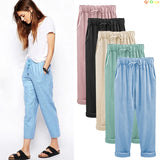 Women's Cotton Linen Fashion Designer M-8XL Pants (Plus Size)