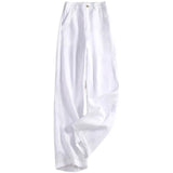 Women's Cotton Linen Fashion Designer Wide Leg Pants