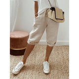 Women's Cotton S-2XL Linen Fashion Designer 3/4 Pants-Women's Fashion Designer Leggings / Pants-Women&#x27;s fashion designer plus size clothes