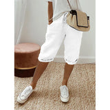 Women's Cotton S-2XL Linen Fashion Designer 3/4 Pants-Women's Fashion Designer Leggings / Pants-Women&#x27;s fashion designer plus size clothes