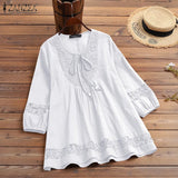 Women's Crochet Lace Blouse Fashion Designer T-Shirts (Plus Size)