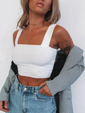 Women's Crop Top Fashion Ribbed Heart Designer XS-L Singlets-Women's Tops Fashion Designer Singlets-WHITE-Women's fashion designer plus size clothes