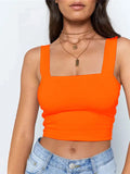 Women's Crop Top Fashion Ribbed Heart Designer XS-L Singlets-Women's Tops Fashion Designer Singlets-Orange-Women&#x27;s fashion designer plus size clothes