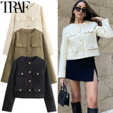 Women's Cropped O Neck Tops Fashion Designer Jackets