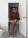 Women's Cropped Trench Coats Belted Fashion Designer XS-XL Jackets