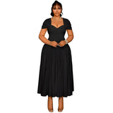 Women's Cross-Border 1-5XL Fashion Designer Long Dresses (Plus Size)-Women's Fashion Designer Plus Size Dresses-International Women's Clothing